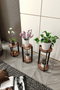 Hanah Home Flower Desk Round - Soporte de madera para plantas Nogal